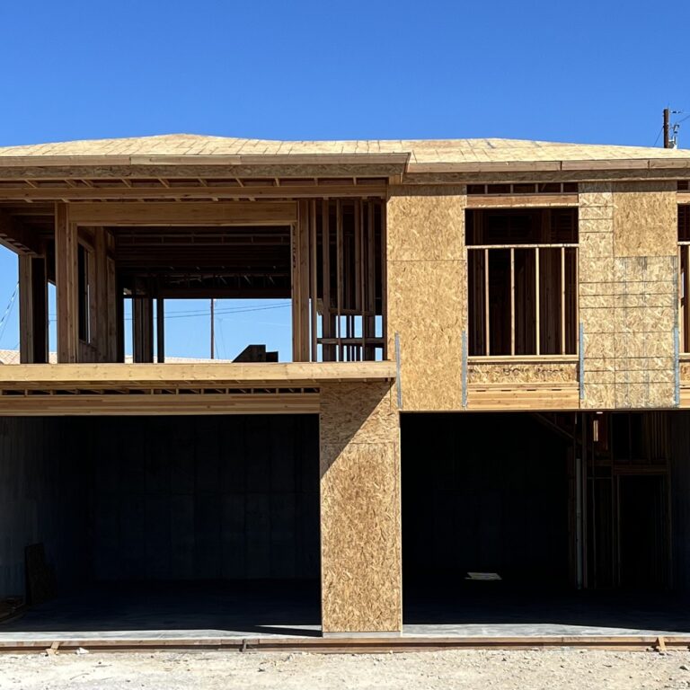 newly framed havasu home with double garages
