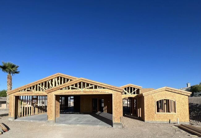 new custom home framed in Lake Havasu by Devett Development