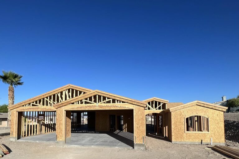 new custom home framed in Lake Havasu by Devett Development